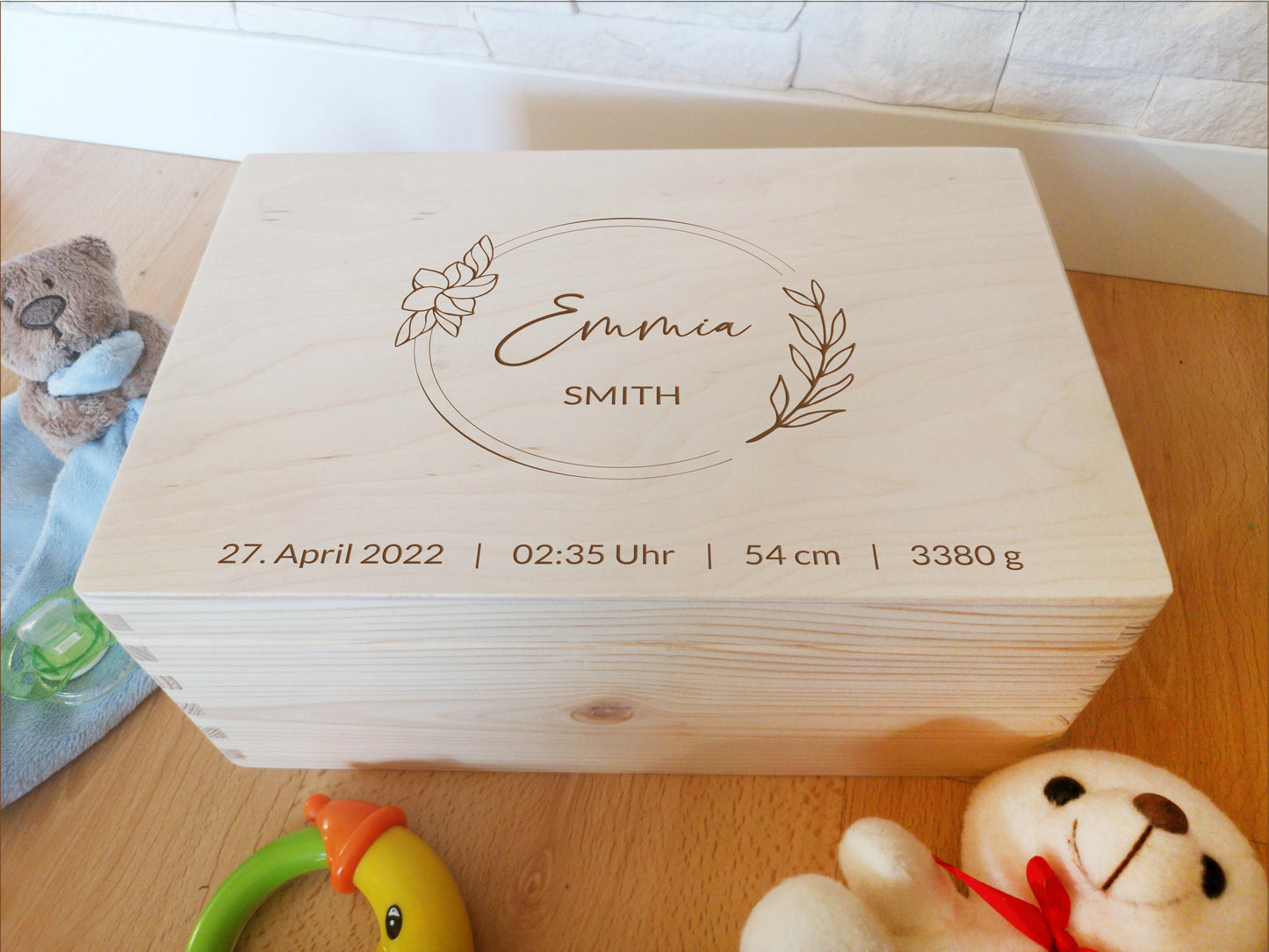 Personalized Memory Box For Newborn / Baby Shower Keepsake Box #5
