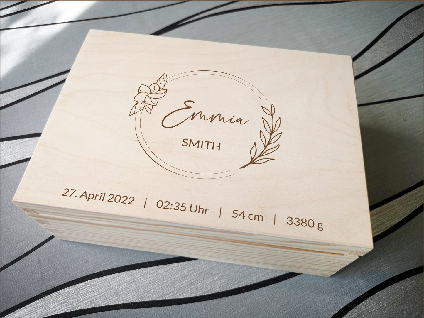 Personalized Memory Box For Newborn / Baby Shower Keepsake Box #5