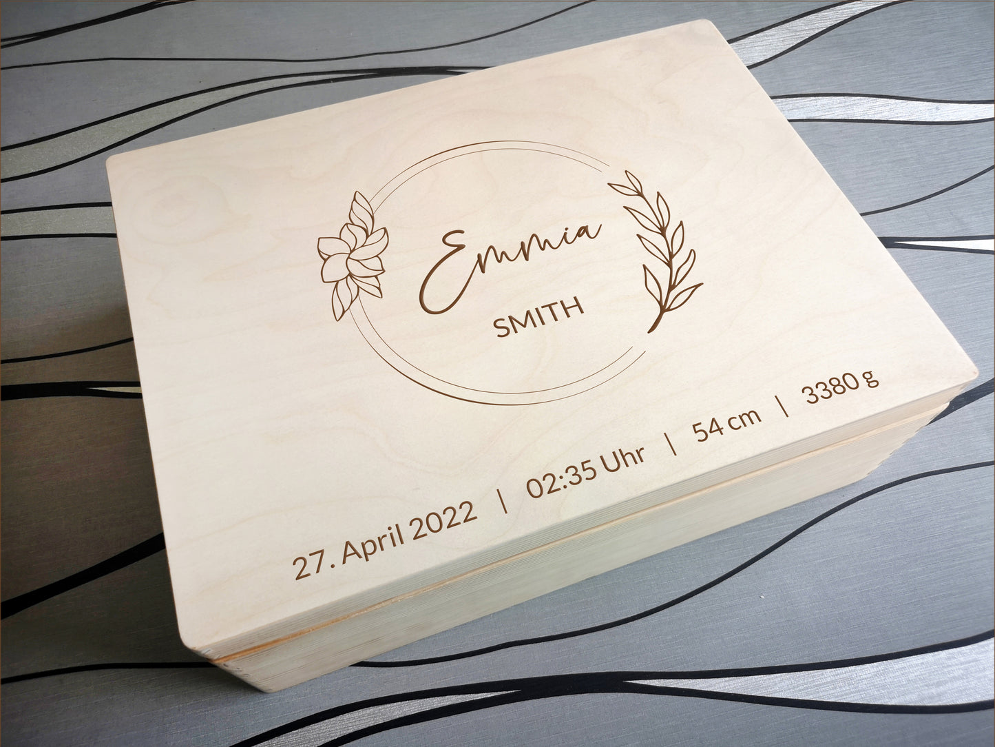 Personalized Memory Box For Newborn / Baby Shower Keepsake Box #5