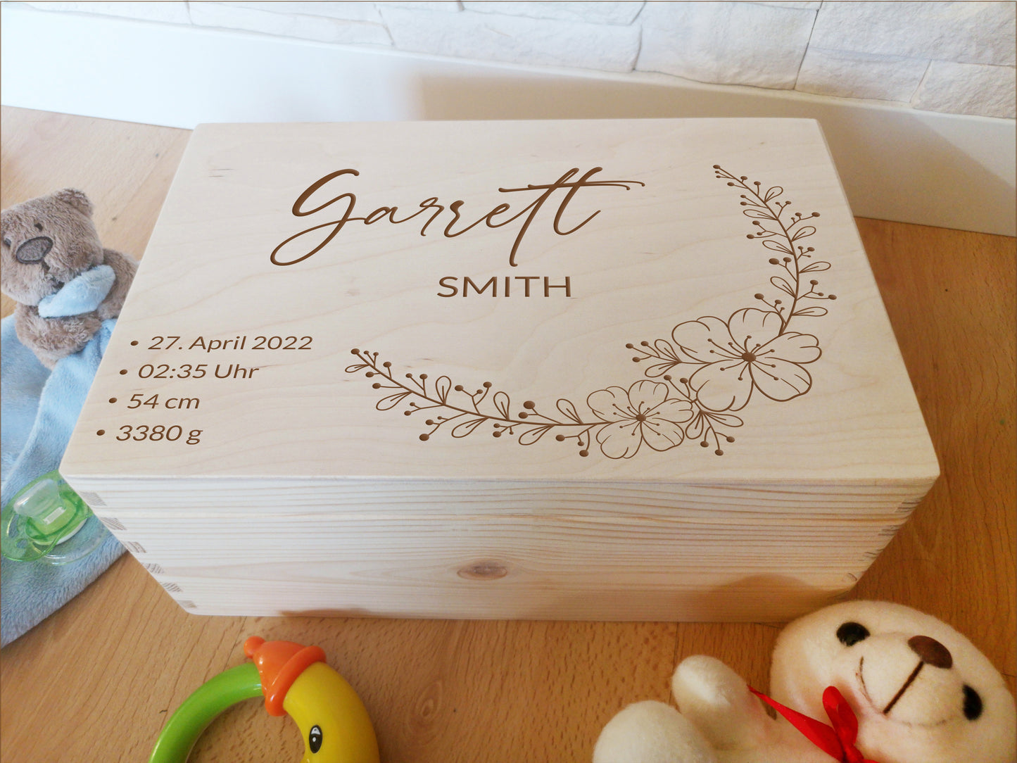 Personalized Memory Box For Newborn / Baby Shower Keepsake Box #7