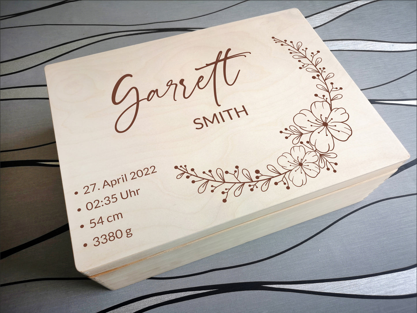 Personalized Memory Box For Newborn / Baby Shower Keepsake Box #7