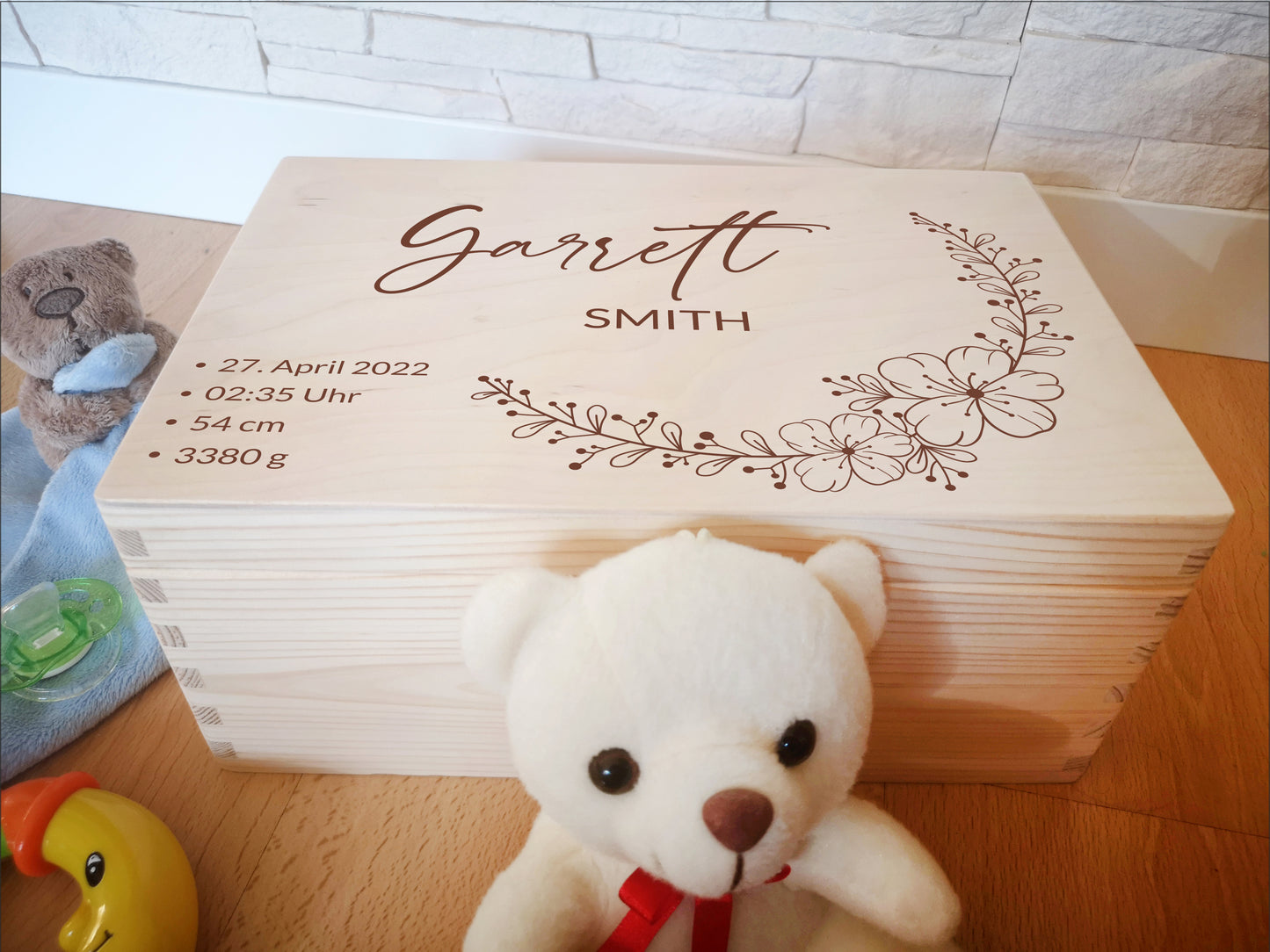 Personalized Memory Box For Newborn / Baby Shower Keepsake Box #7