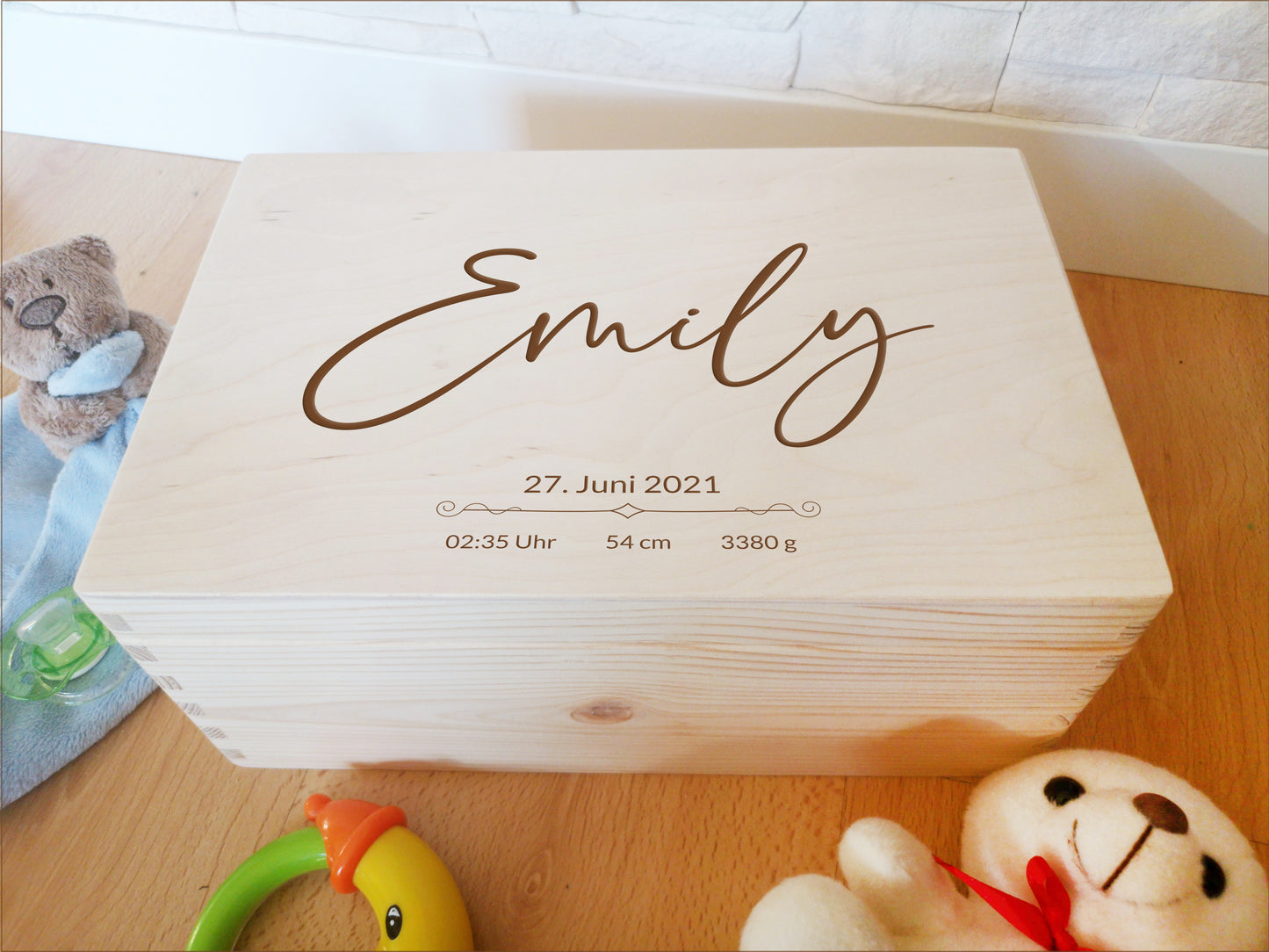 Personalized Memory Box For Newborn / Baby Shower Keepsake Box #9