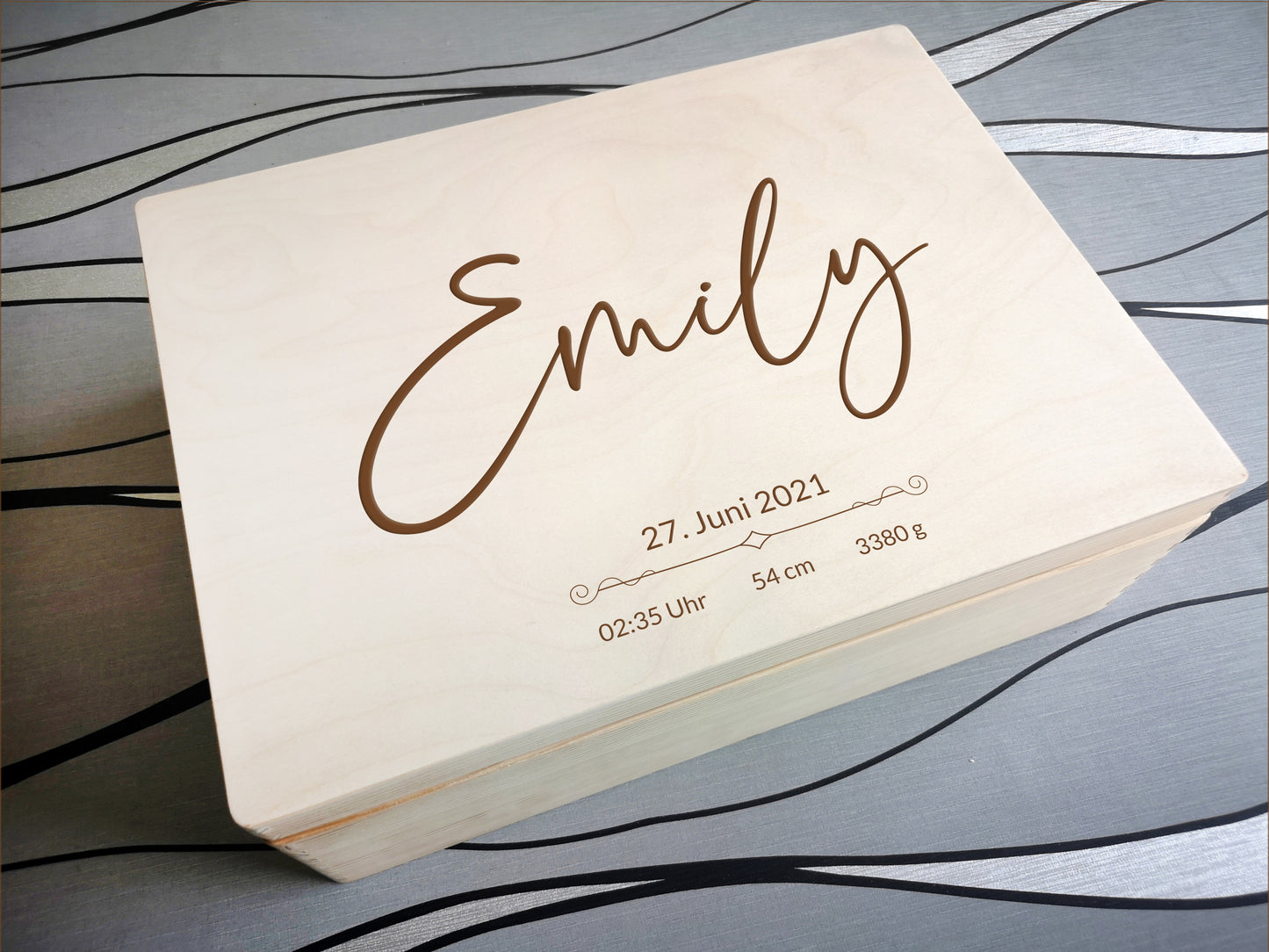 Personalized Memory Box For Newborn / Baby Shower Keepsake Box #9