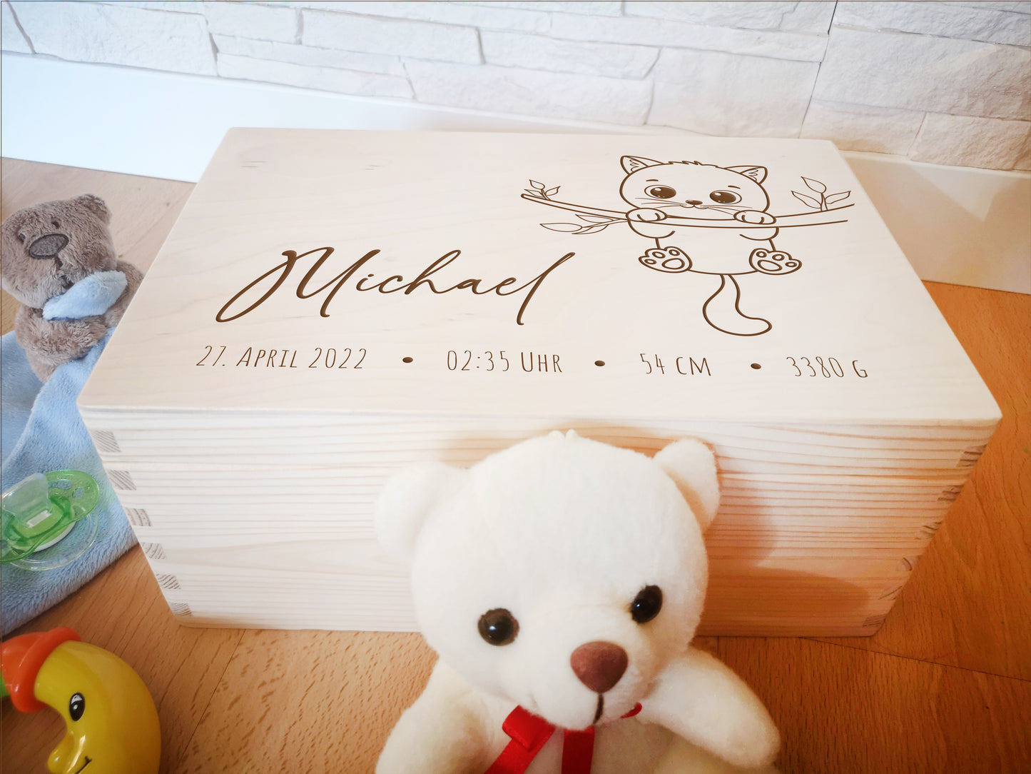 Personalized Memory Box For Newborn / Baby Shower Keepsake Box #13