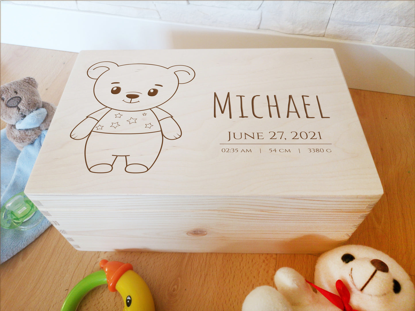 Personalized Memory Box For Newborn / Baby Shower Keepsake Box #18