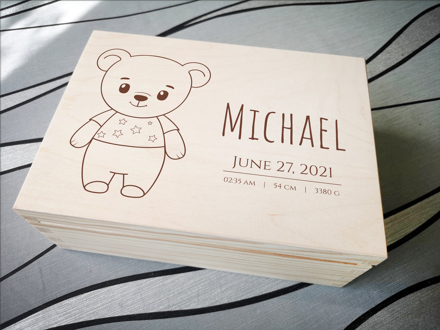 Personalized Memory Box For Newborn / Baby Shower Keepsake Box #18