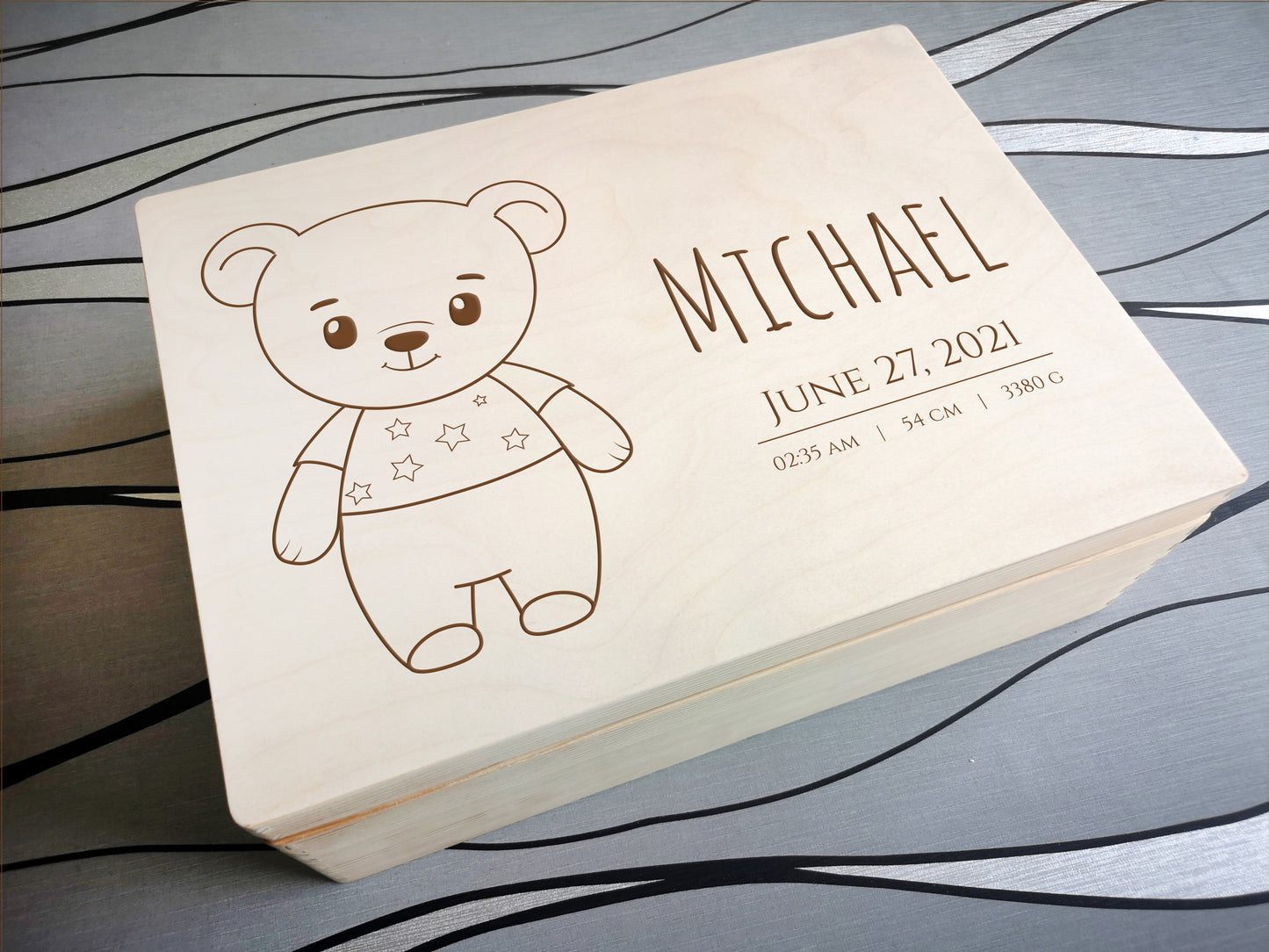 Personalized Memory Box For Newborn / Baby Shower Keepsake Box #18