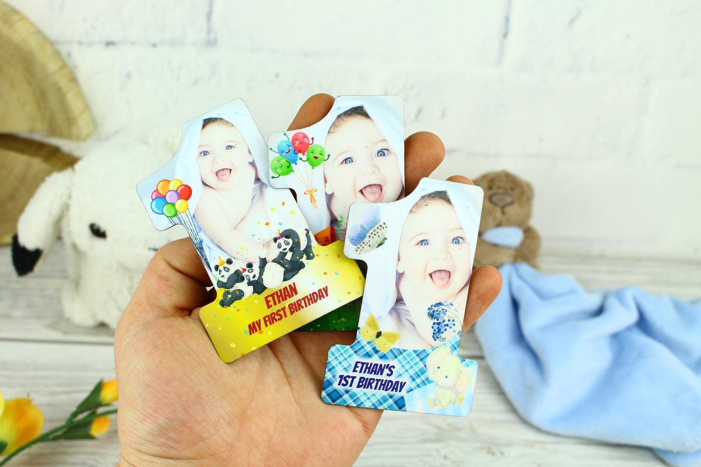 Personalized First Birthday Party Fridge Photo Magnet