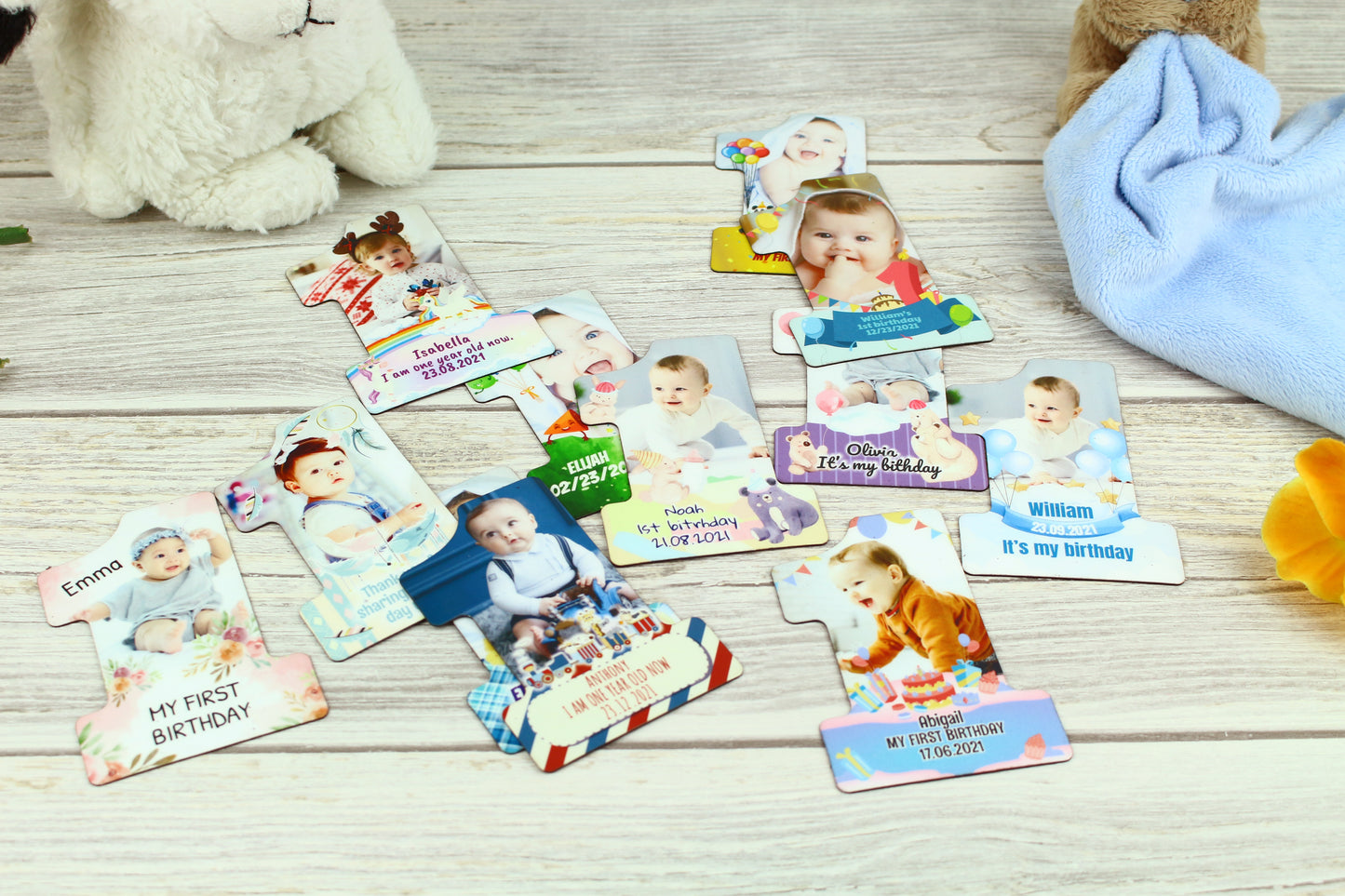 Personalized First Birthday Party Fridge Photo Magnet