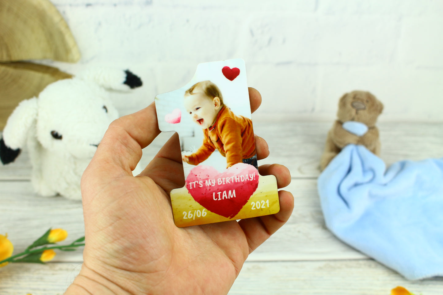 Personalized First Birthday Party Fridge Photo Magnet