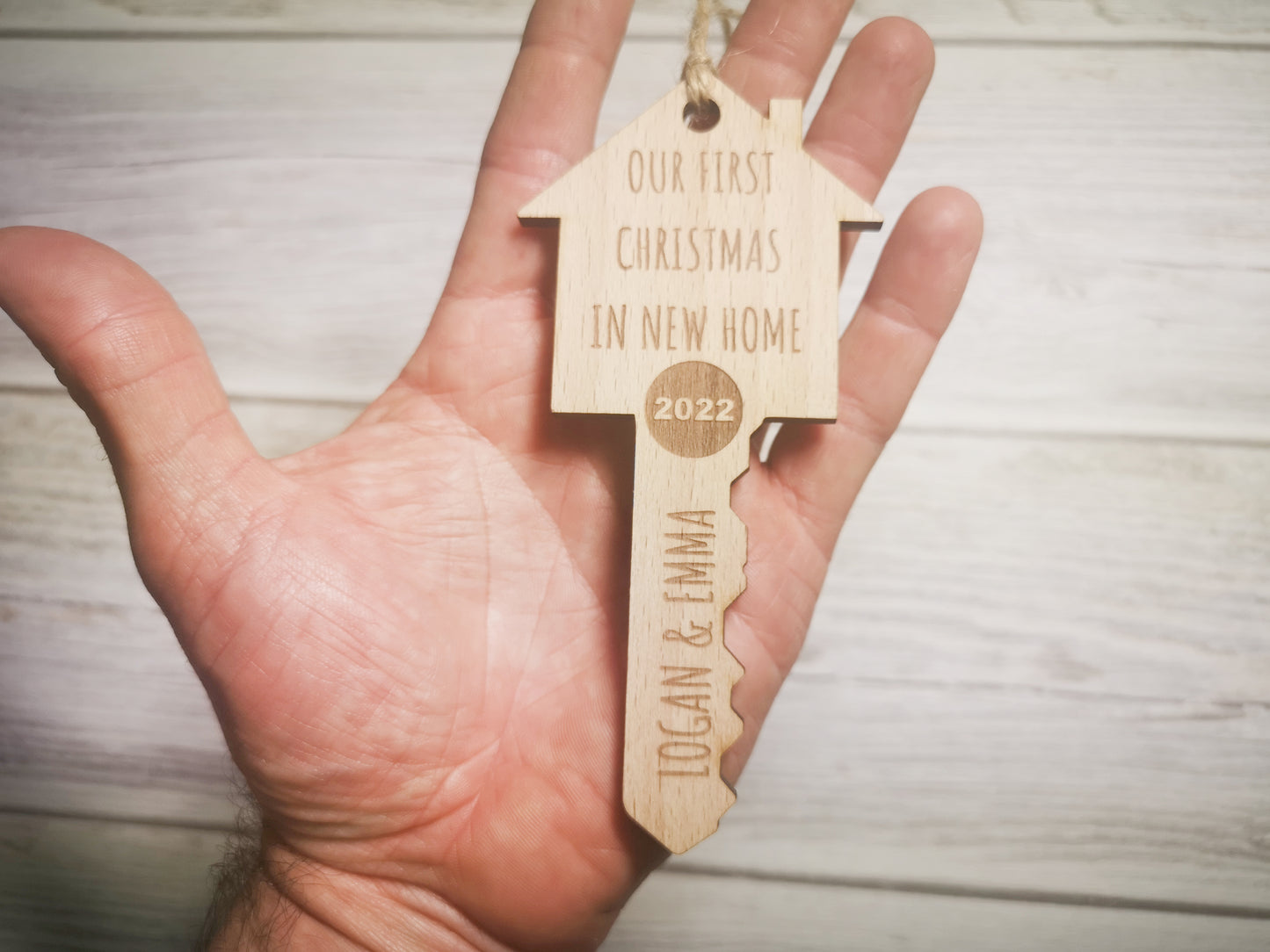 Wooden Key Personalized Christmas Tree Baubles #beech