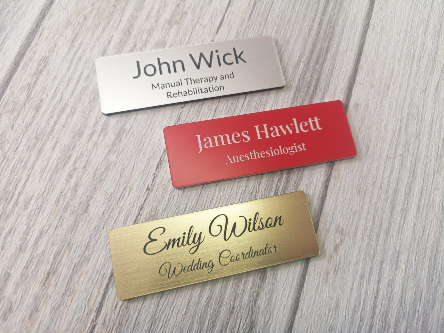 Personalised Name Badge ID Tag With Magnet Attachment