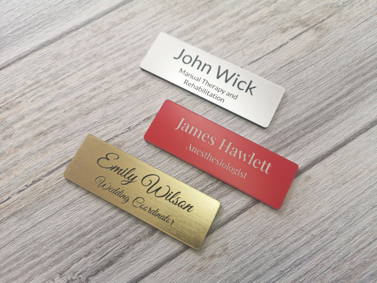 Personalised Name Badge ID Tag With Magnet Attachment