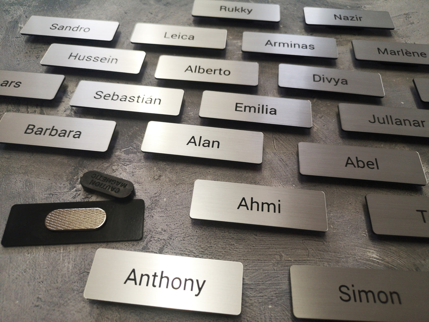 Personalised Name Badge ID Tag With Magnet Attachment