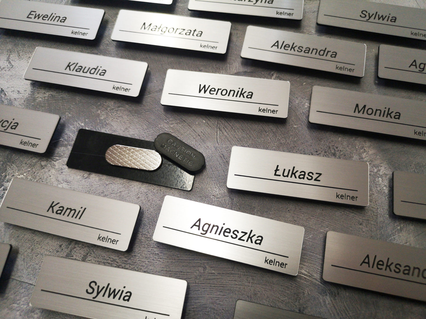 Personalised Name Badge ID Tag With Magnet Attachment
