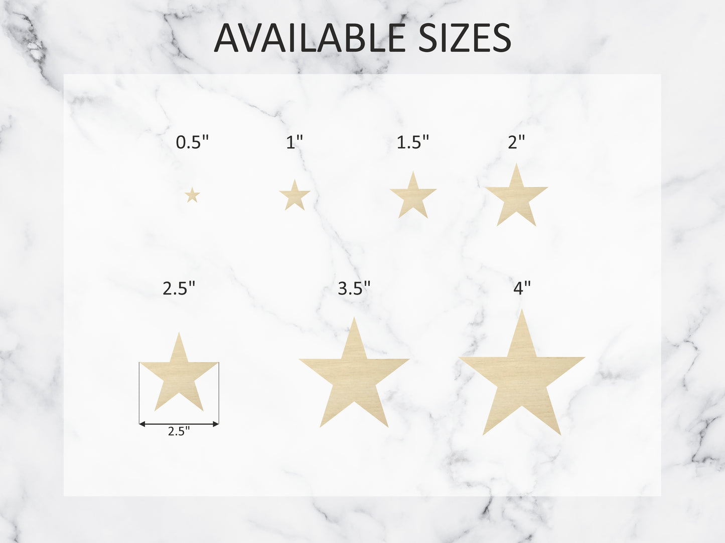 Blank Laser Cut Wooden Stars Decoration DIY - set of 50pcs