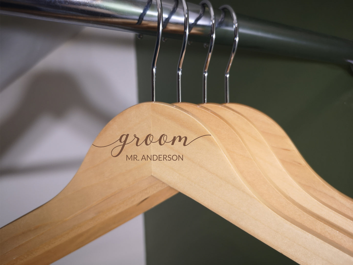 Engraved Dress Hanger for Bridesmaid / Maid of Honor #3 natural