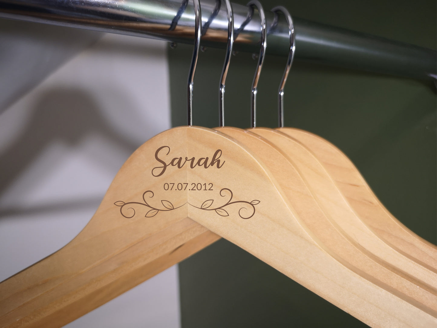Engraved Dress Hanger for Bridesmaid / Maid of Honor #5 natural