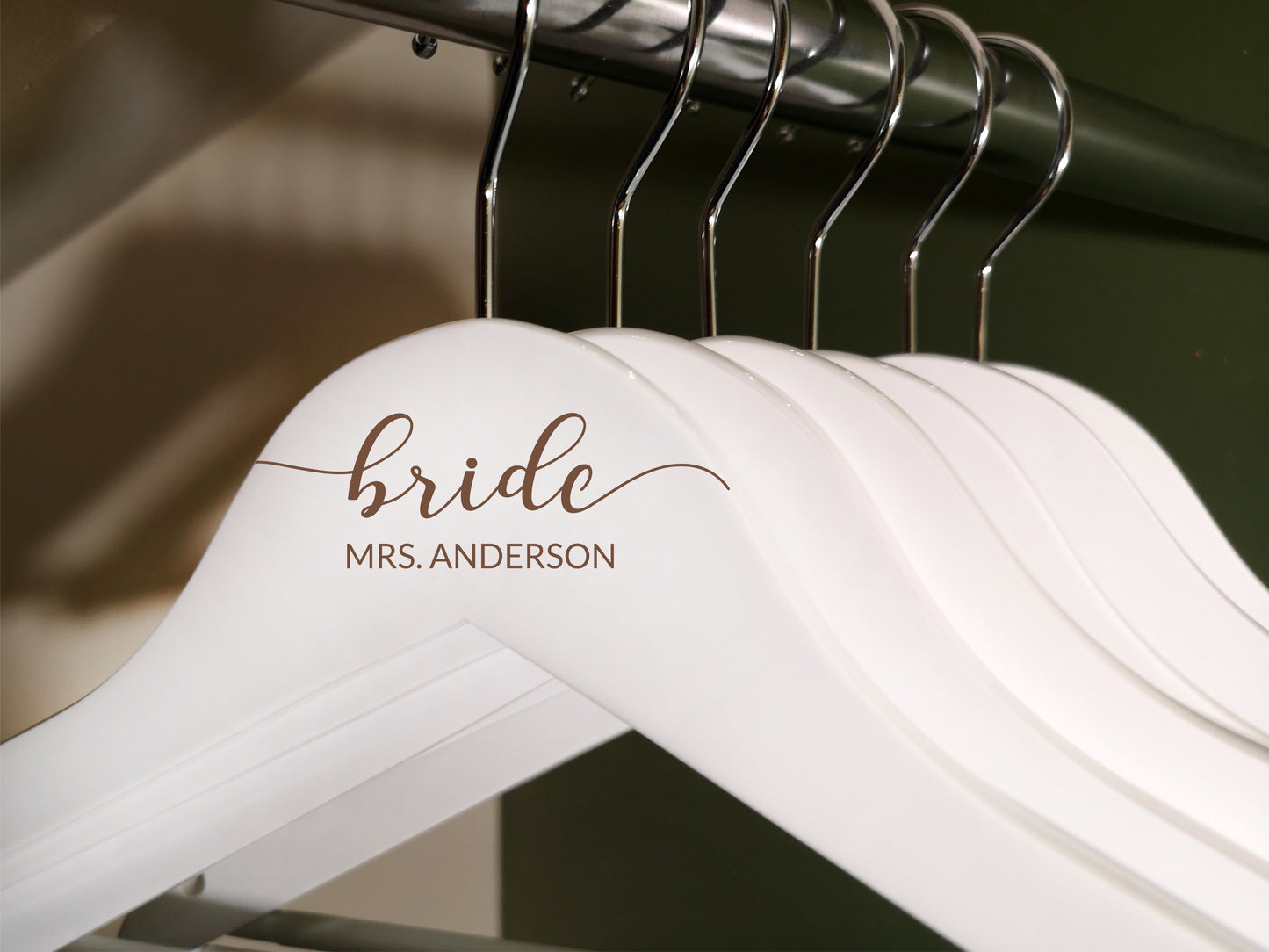 Engraved Dress Hanger for Bridesmaid / Maid of Honor #3 white