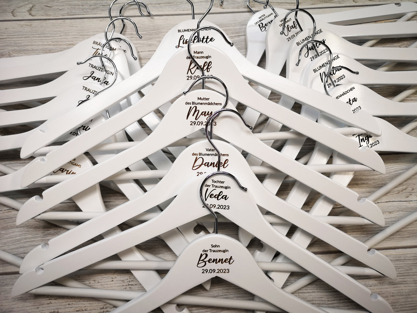 Engraved Dress Hanger for Bridesmaid / Maid of Honor #3 white
