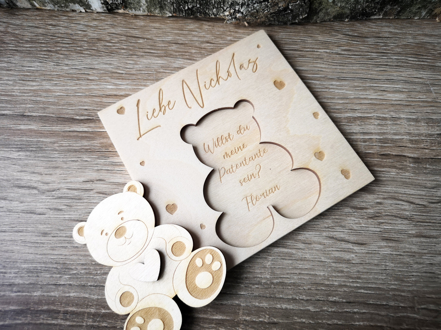 Godparents Invitation - Godmother Godfather Ask - Bear