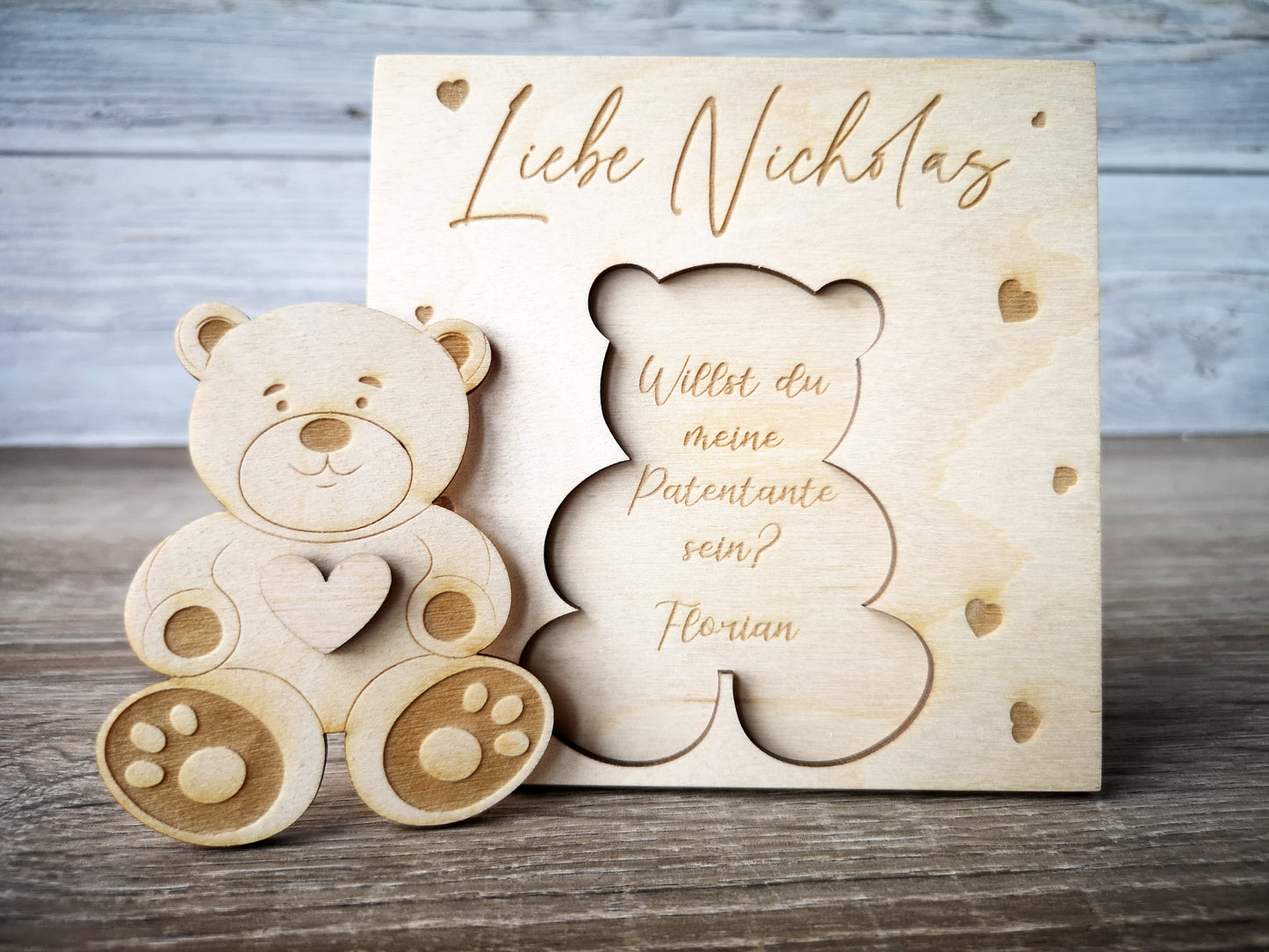 Godparents Invitation - Godmother Godfather Ask - Bear