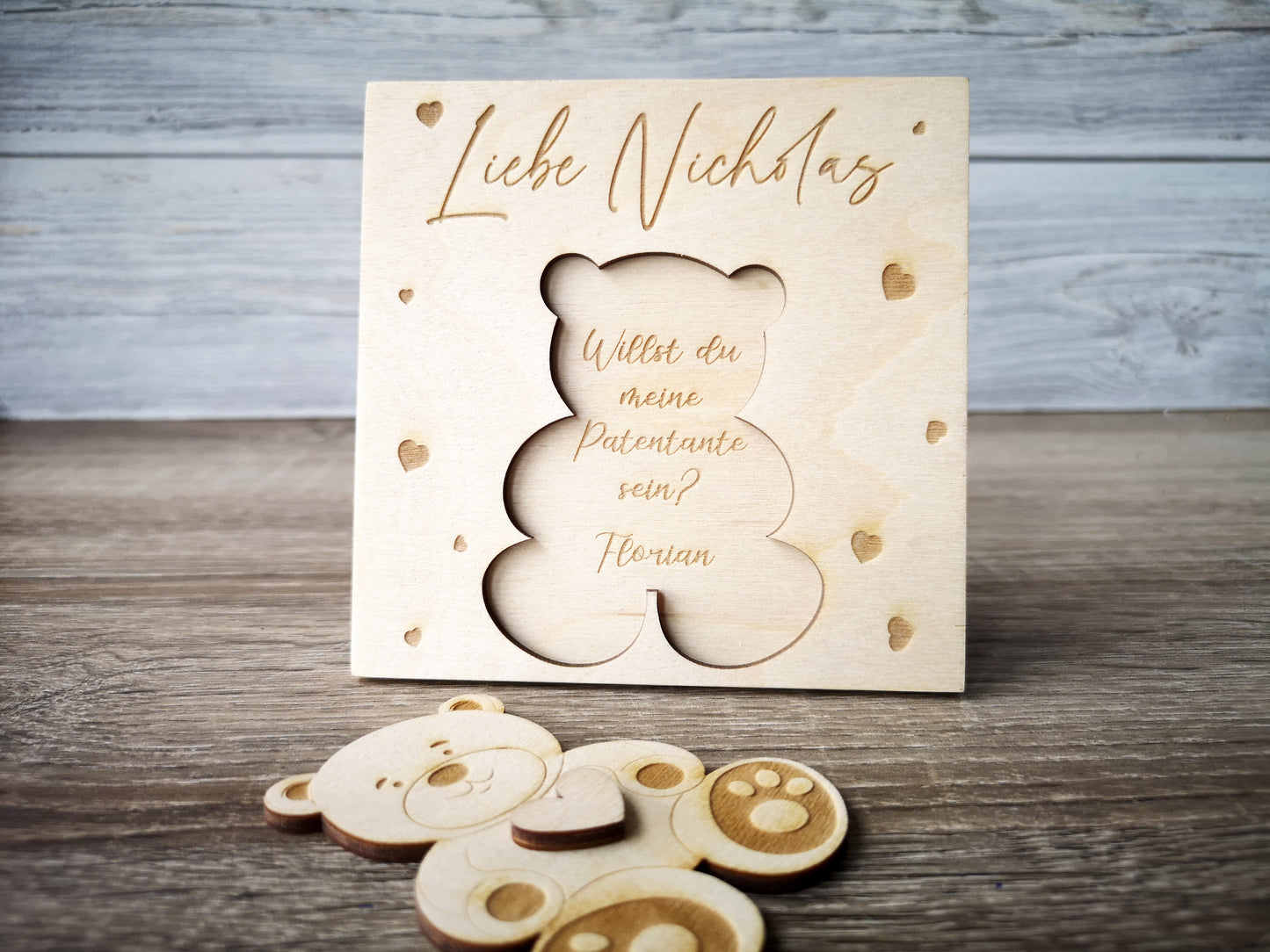 Godparents Invitation - Godmother Godfather Ask - Bear