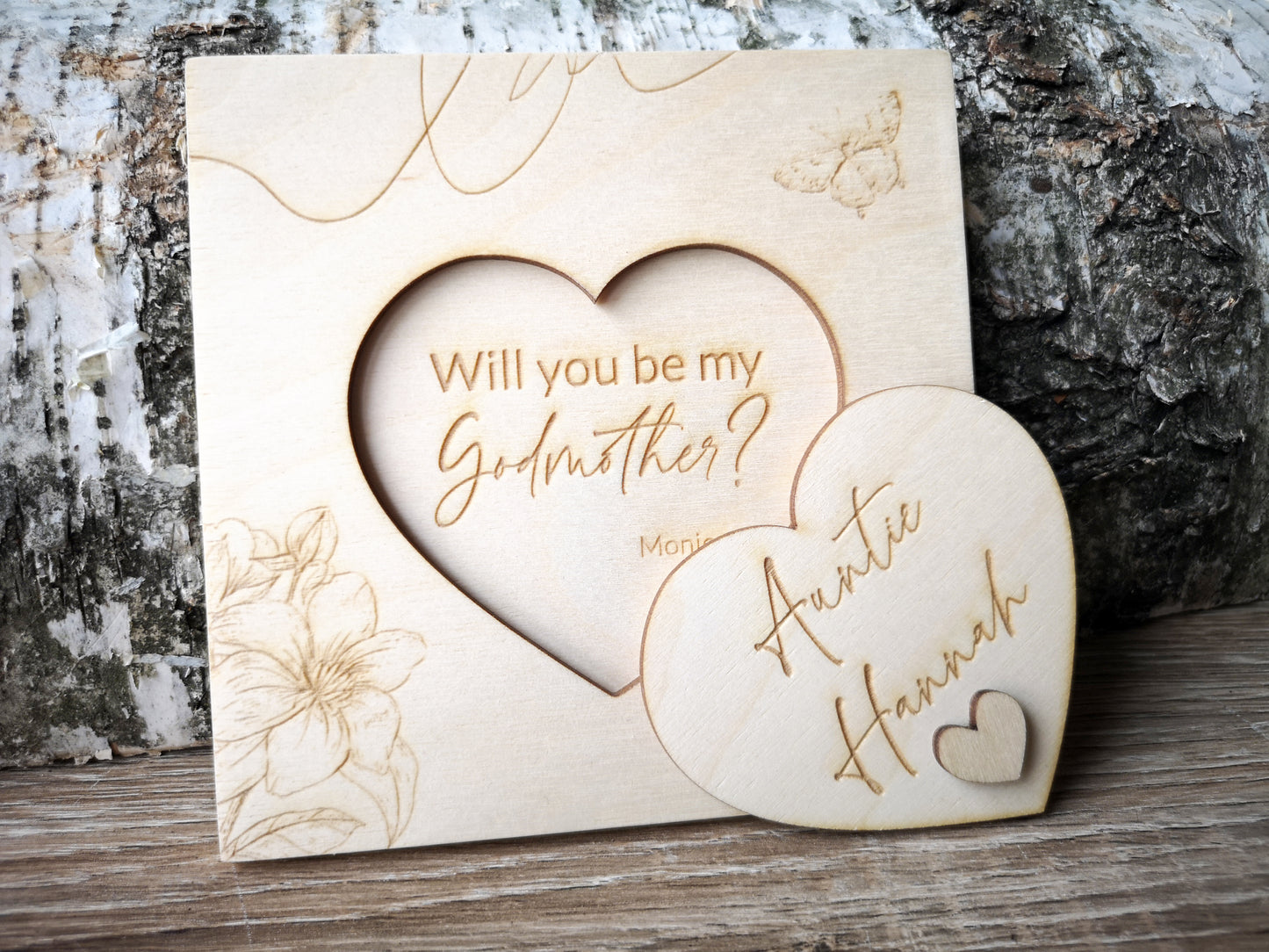 Godparents Invitation - Godmother Godfather Ask - Butterfly
