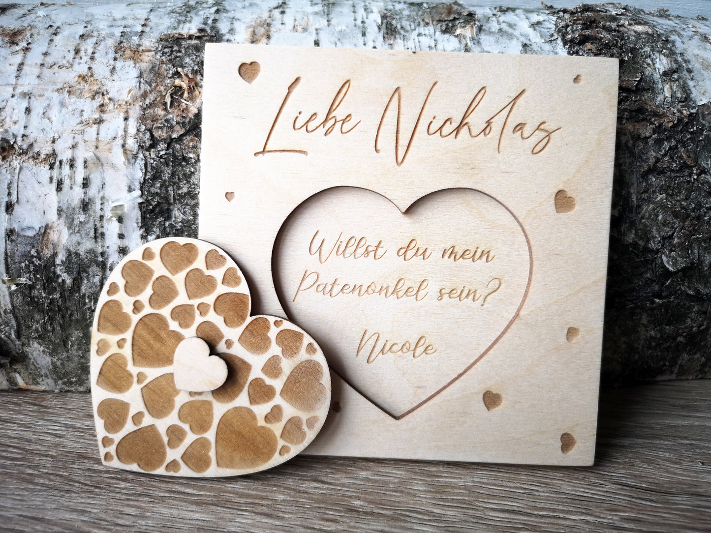 Godparents Invitation - Godmother Godfather Ask - Hearts