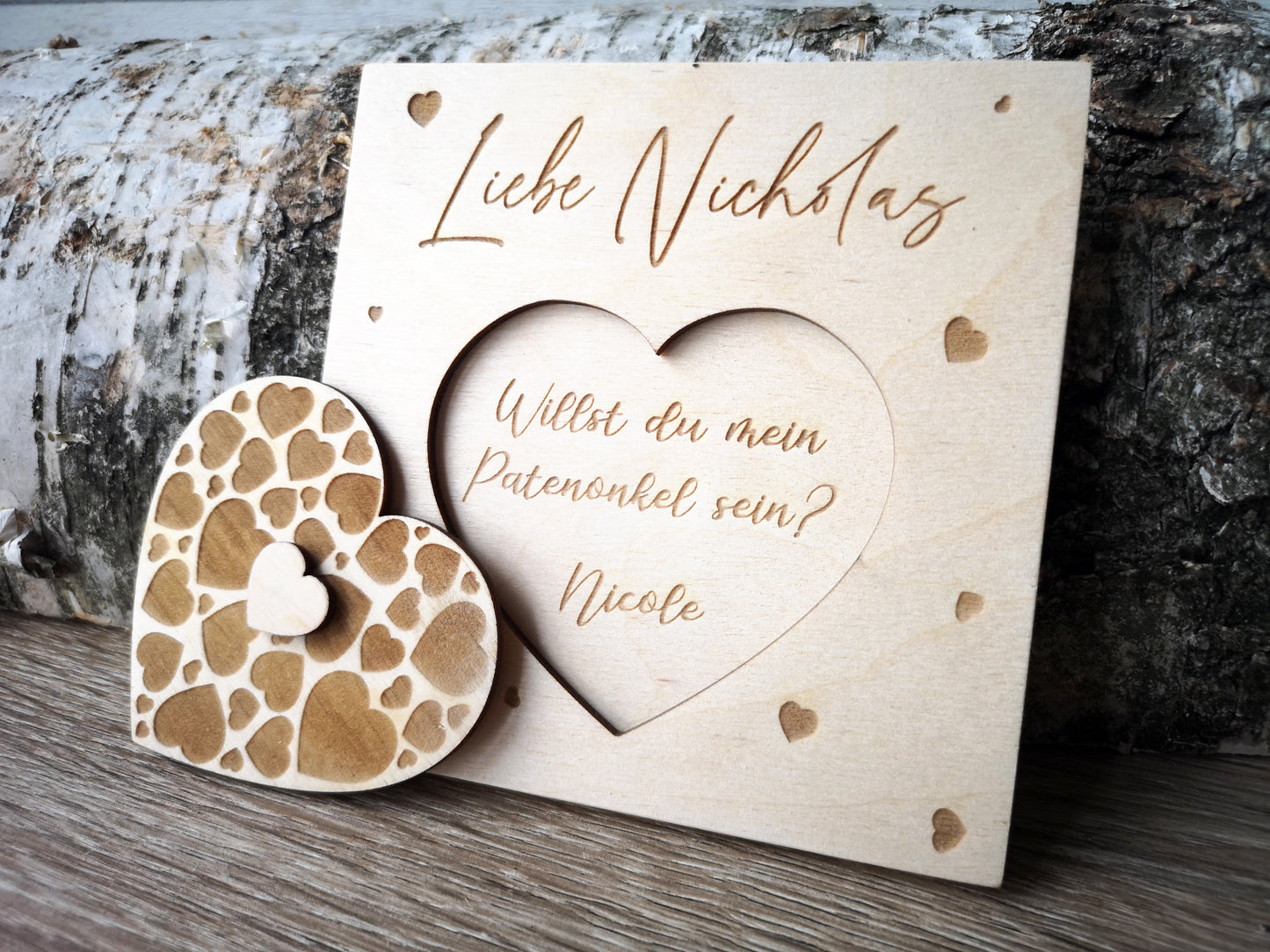 Godparents Invitation - Godmother Godfather Ask - Hearts