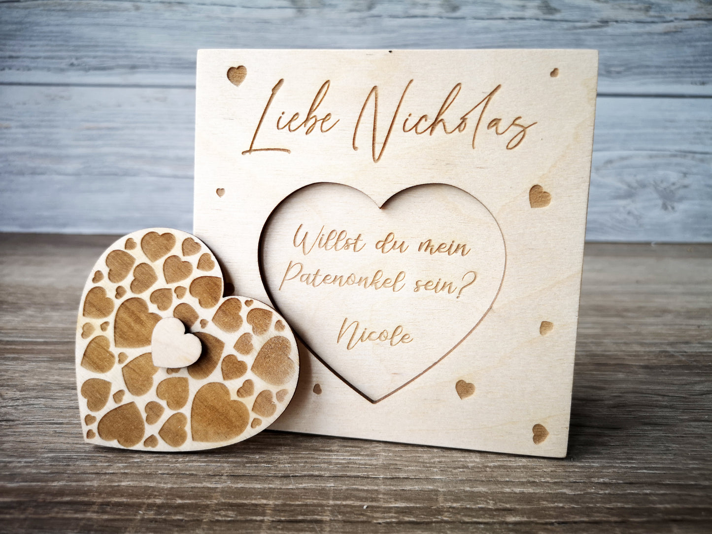 Godparents Invitation - Godmother Godfather Ask - Hearts