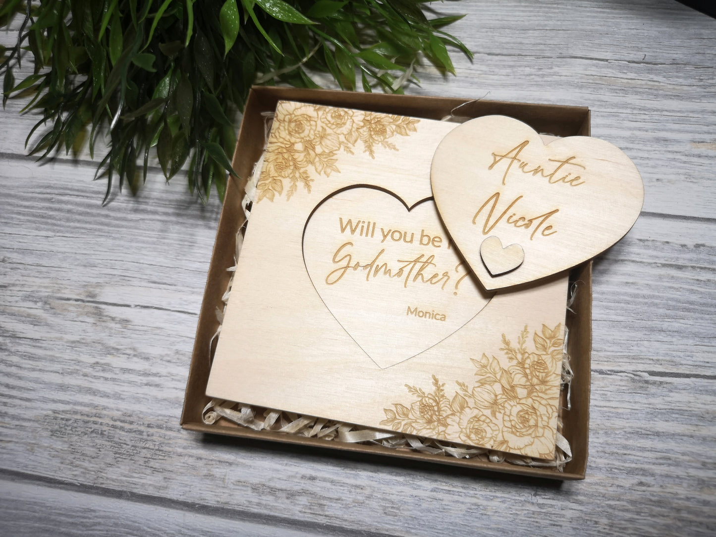 Godparents Invitation - Godmother Godfather Ask - Floral