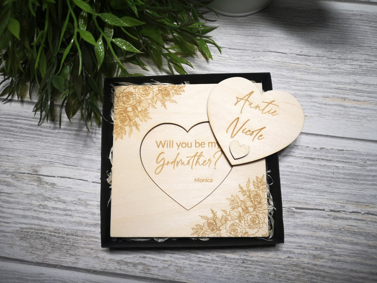 Godparents Invitation - Godmother Godfather Ask - Floral