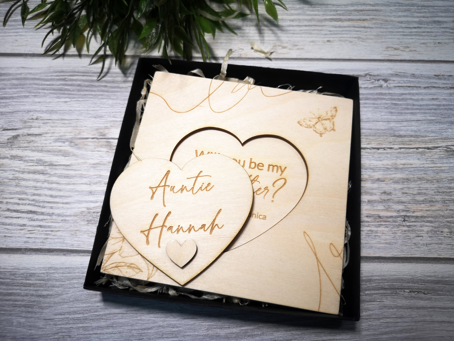 Godparents Invitation - Godmother Godfather Ask - Butterfly