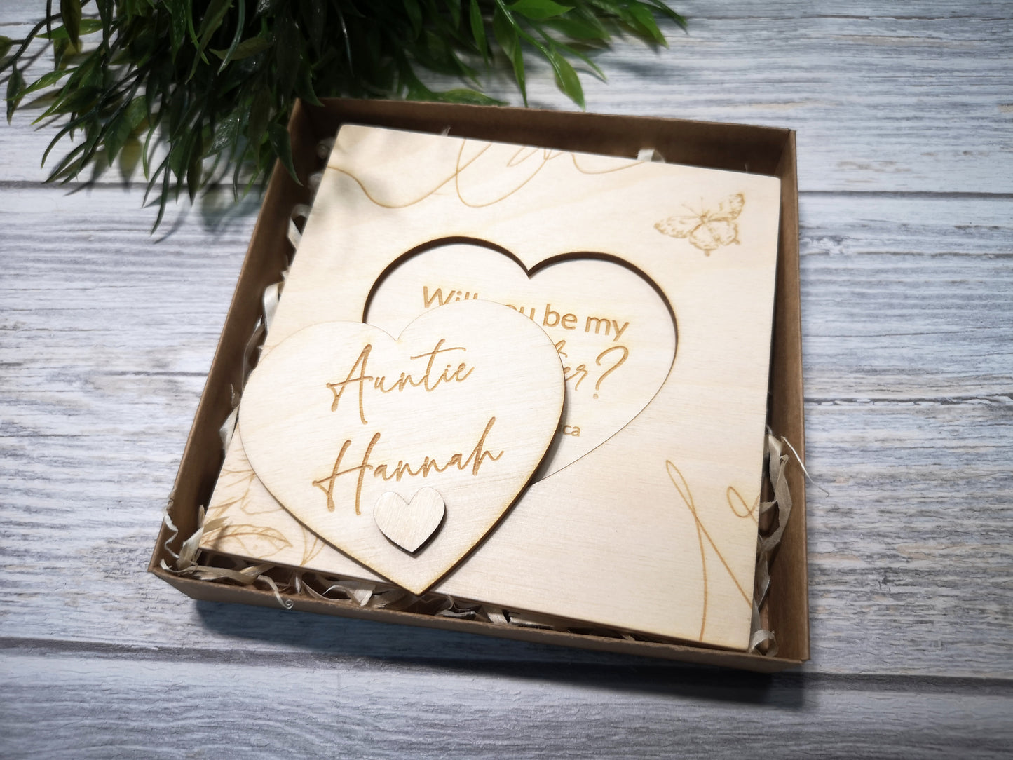 Godparents Invitation - Godmother Godfather Ask - Butterfly