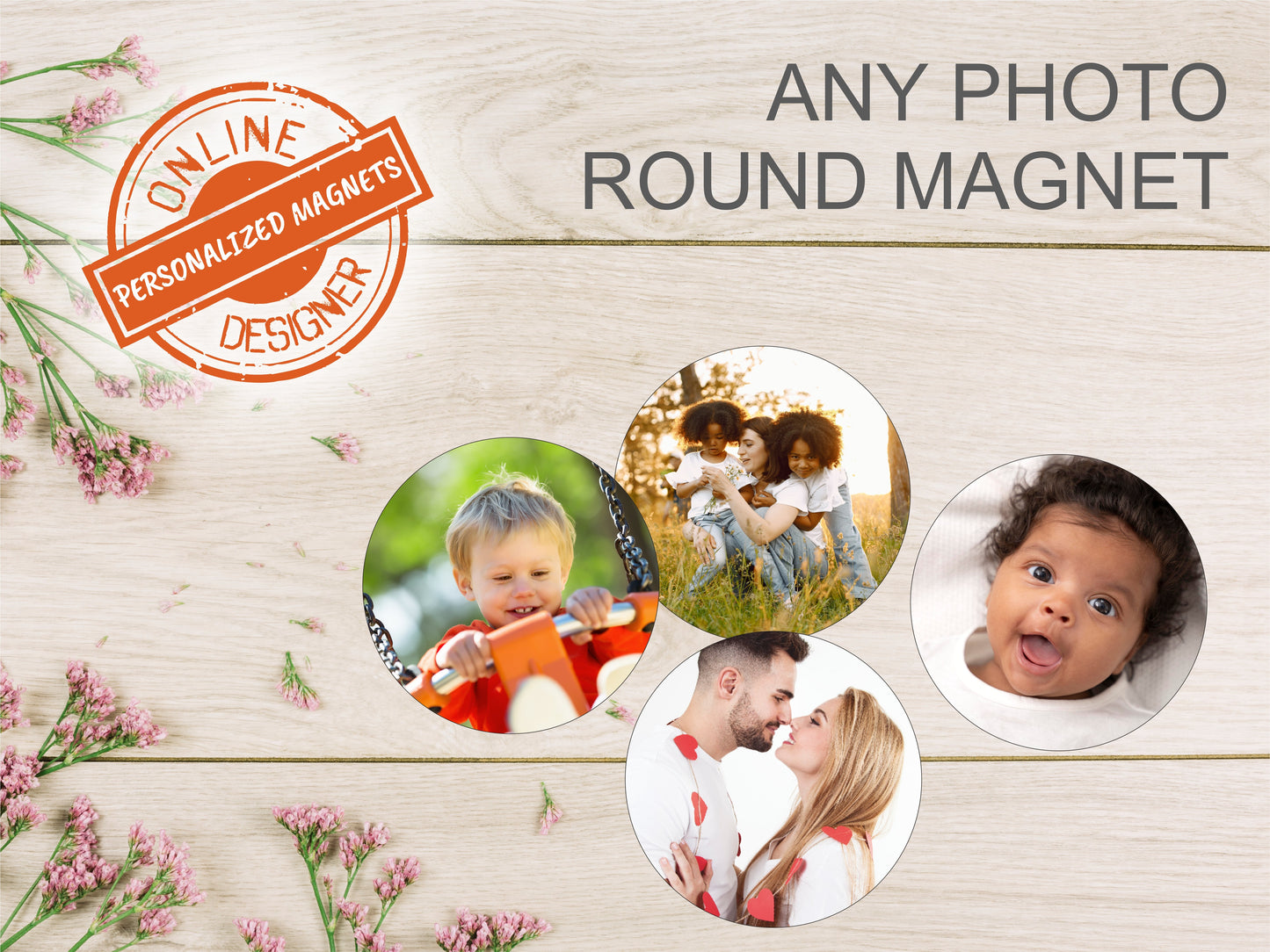 Personalized Fridge Photo Magnet - Circle