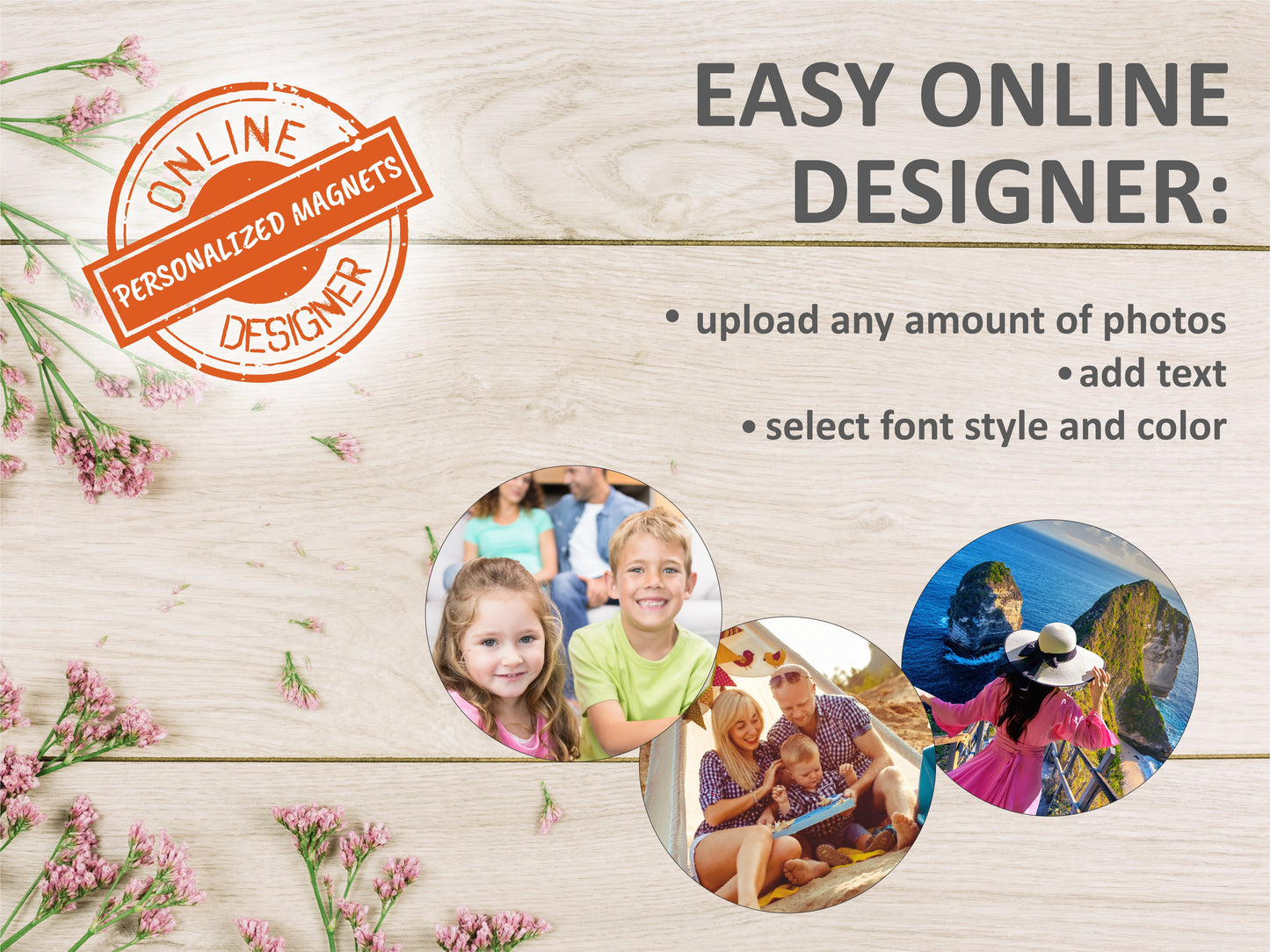 Personalized Fridge Photo Magnet - Circle