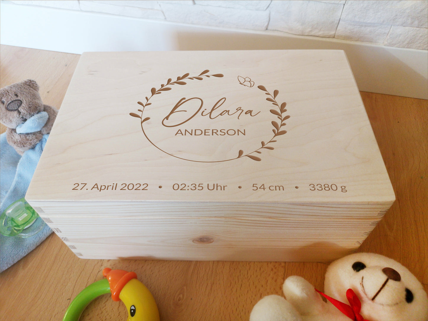 Personalized Memory Box For Newborn / Baby Shower Keepsake Box #6