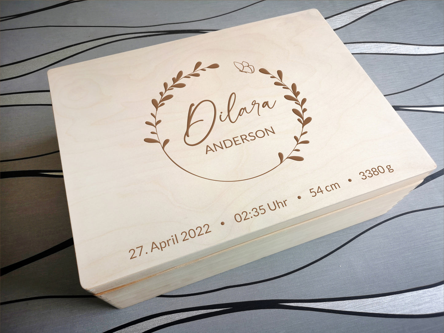 Personalized Memory Box For Newborn / Baby Shower Keepsake Box #6