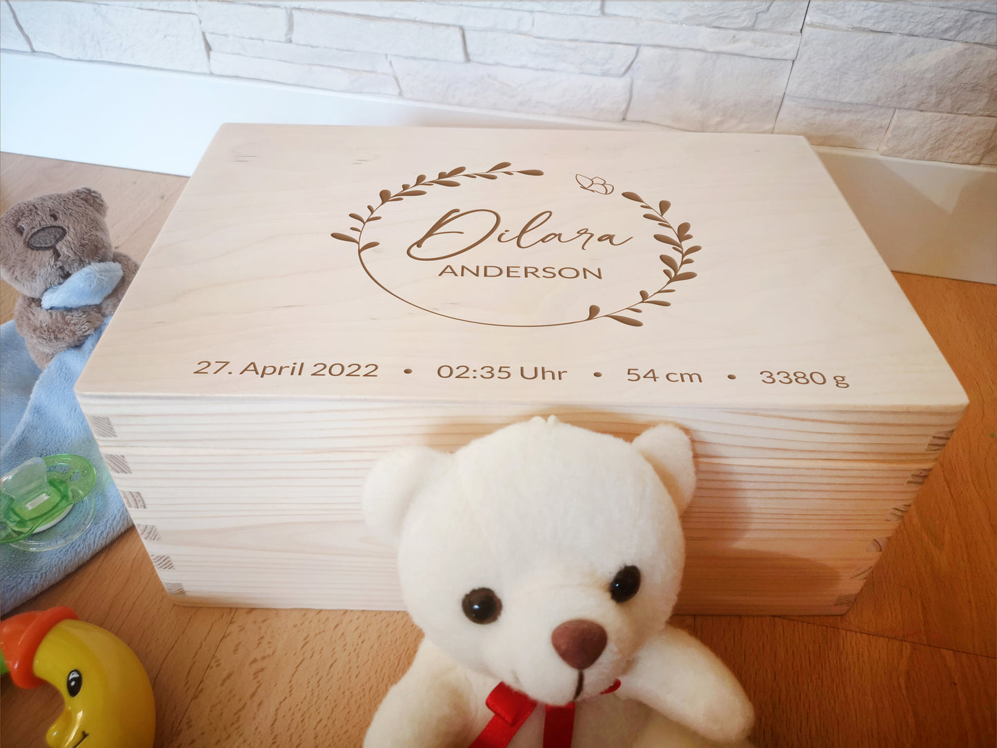 Personalized Memory Box For Newborn / Baby Shower Keepsake Box #6