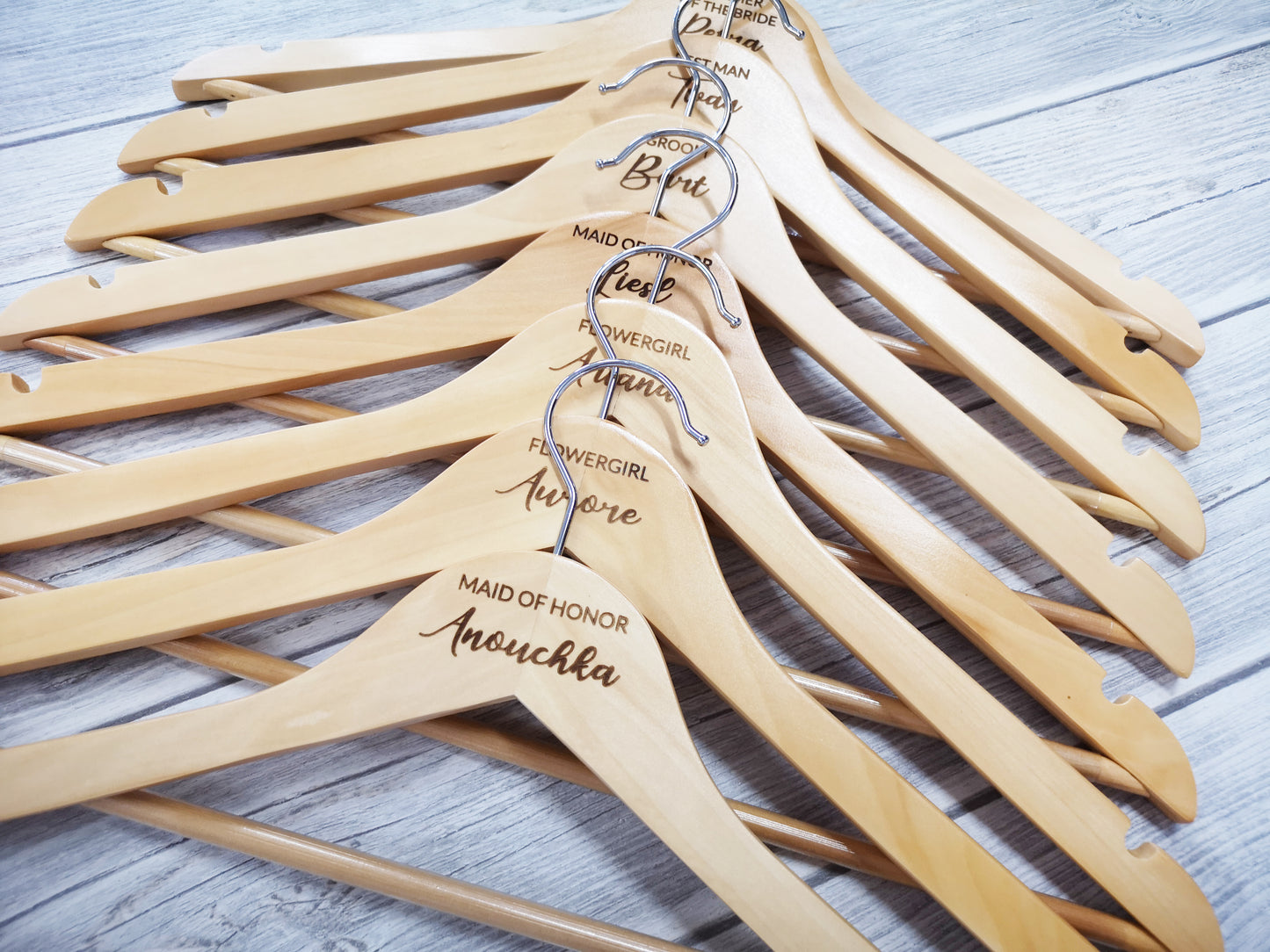 Engraved Dress Hanger for Bridesmaid / Maid of Honor #3 white