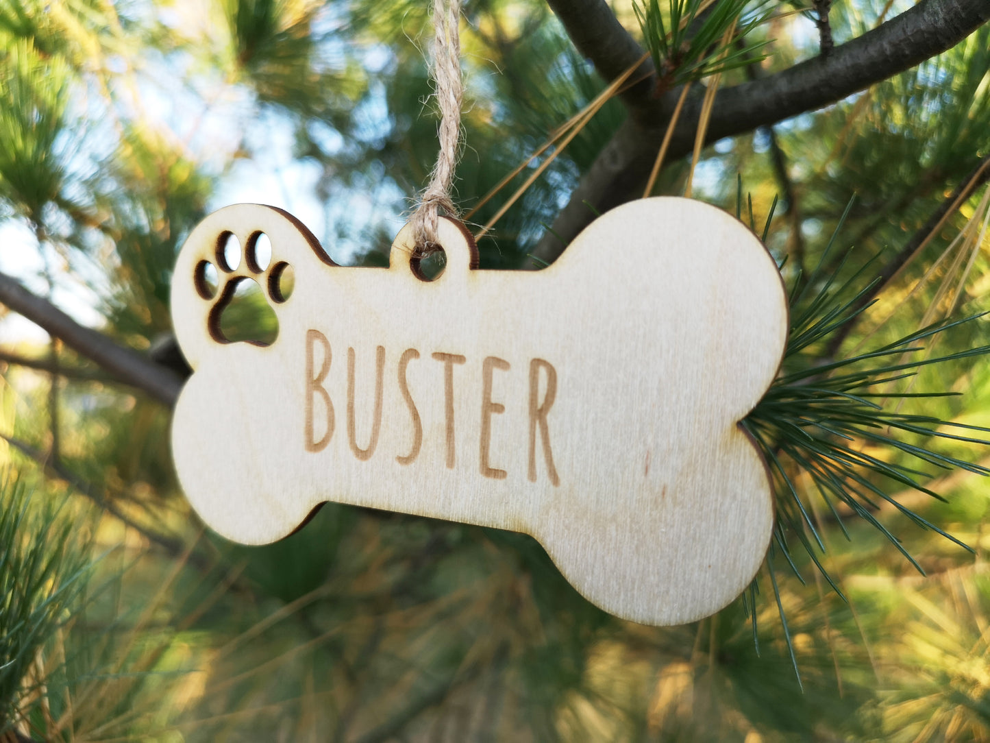 Bone - Dog Personalized Christmas Tree Baubles