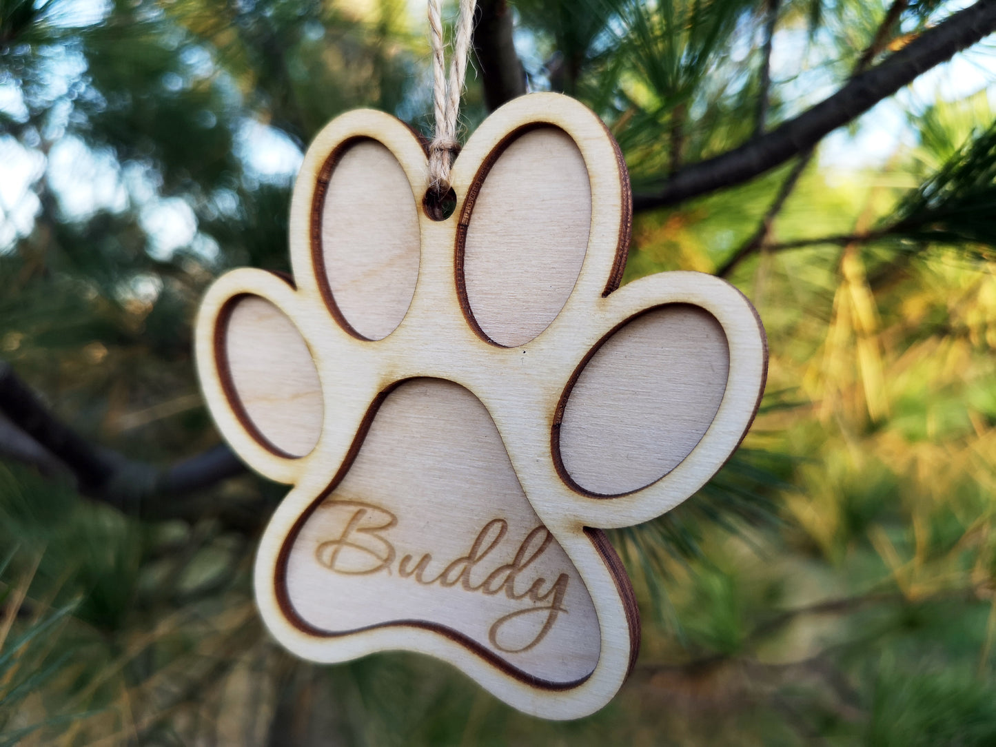 Dog Paw - Dog Personalized Christmas Tree Baubles - 3D #2