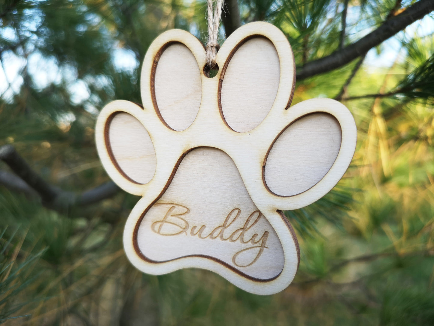 Dog Paw - Dog Personalized Christmas Tree Baubles - 3D #2