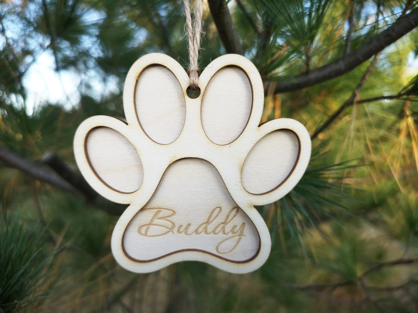 Dog Paw - Dog Personalized Christmas Tree Baubles - 3D #2