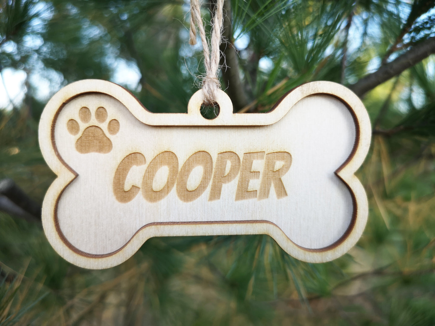 Bone - Dog Personalized Christmas Tree Baubles - 3D