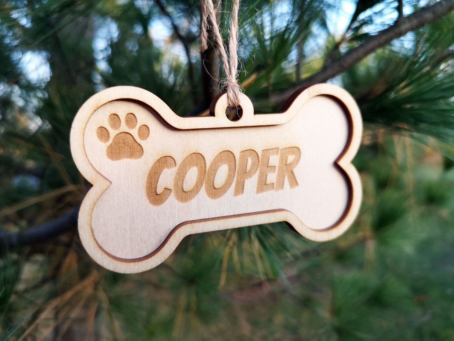 Bone - Dog Personalized Christmas Tree Baubles - 3D