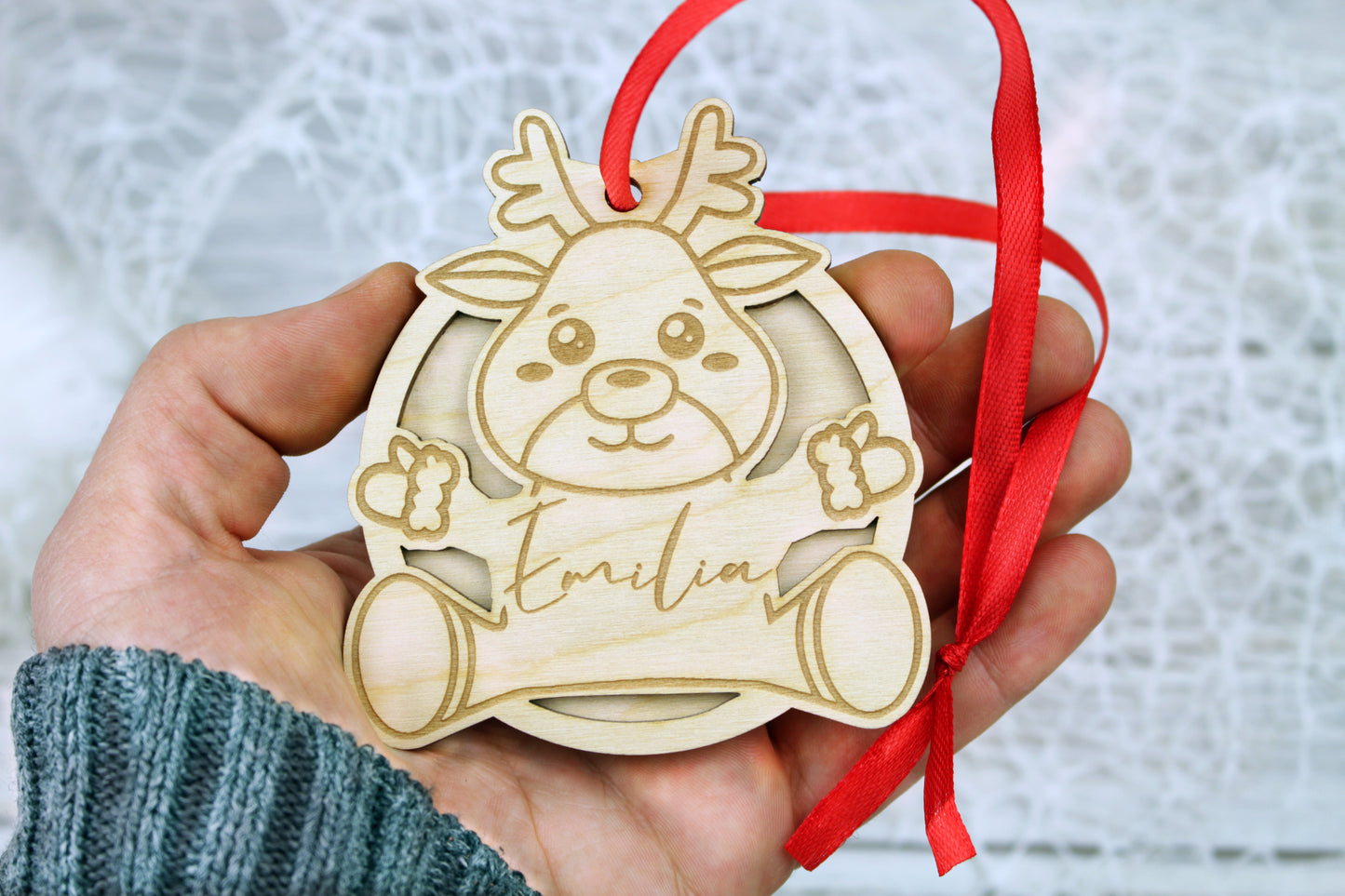 Reindeer - Personalized Christmas Tree Baubles