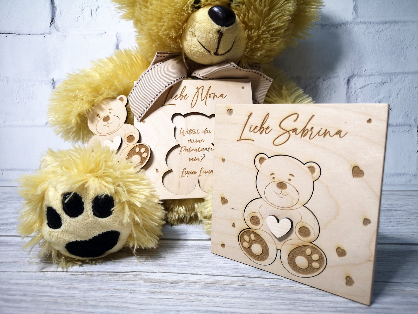 Godparents Invitation - Godmother Godfather Ask - Bear